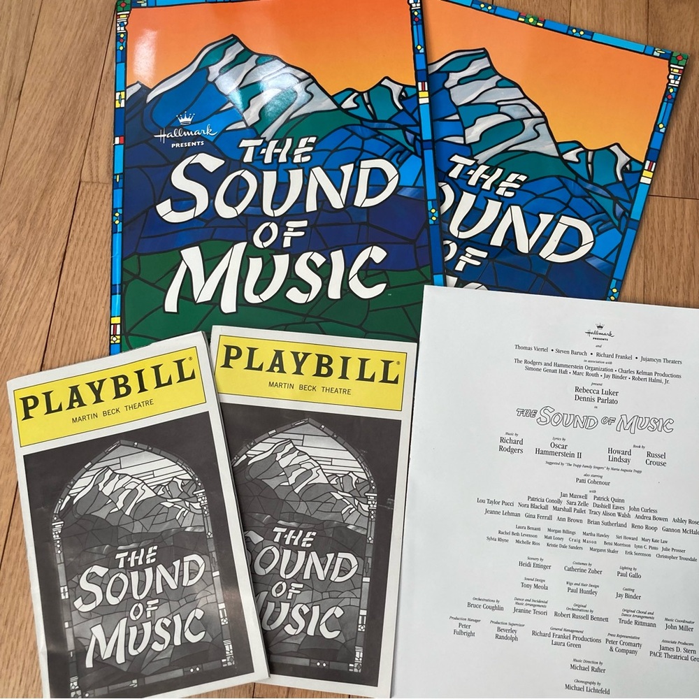 The Sound of Music Bundle 1998, 
2 Playbills, 2 Souvenir books, and poster